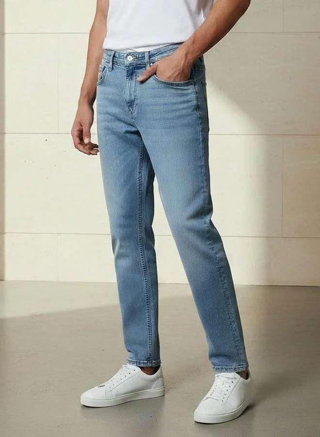 سبلاش فيڤ جينز رجالي بقصة مستدقة وخصر مرن